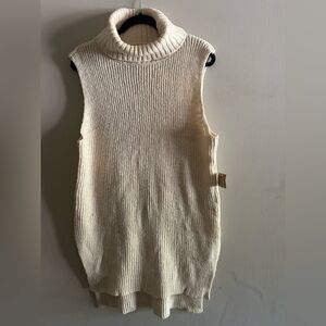 RACHEL Rachel Roy Ivory Sleeveless Turtleneck Sweater Size L NWT
